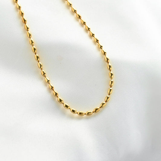 Oval Beaded Chain Necklace