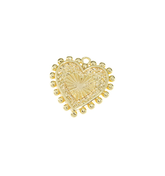 Gold Hammered Heart