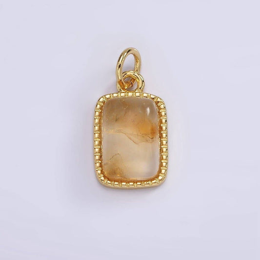 14K Gold Filled Citrine Charm