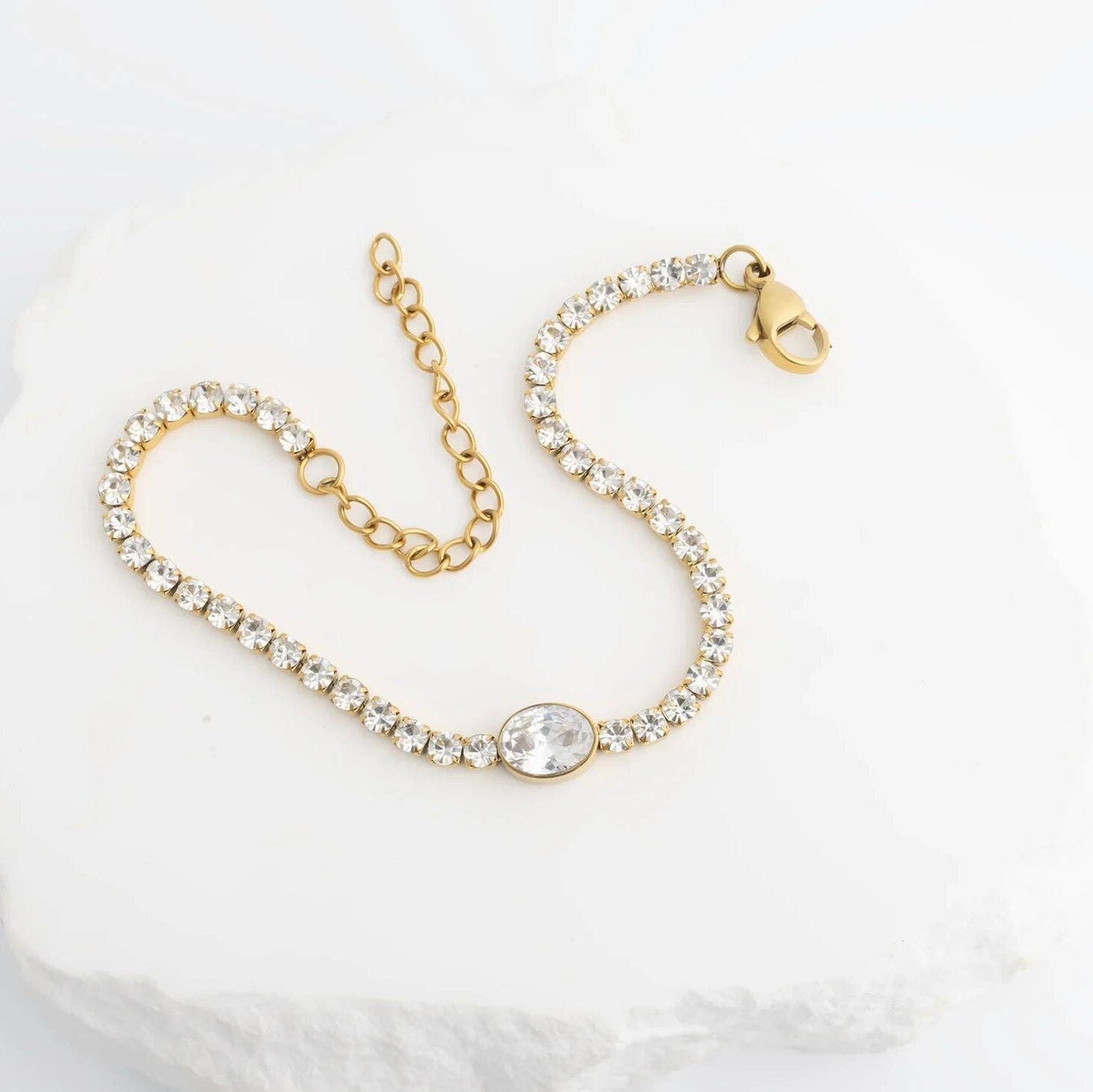 Oval Tennis Chain Bracelet