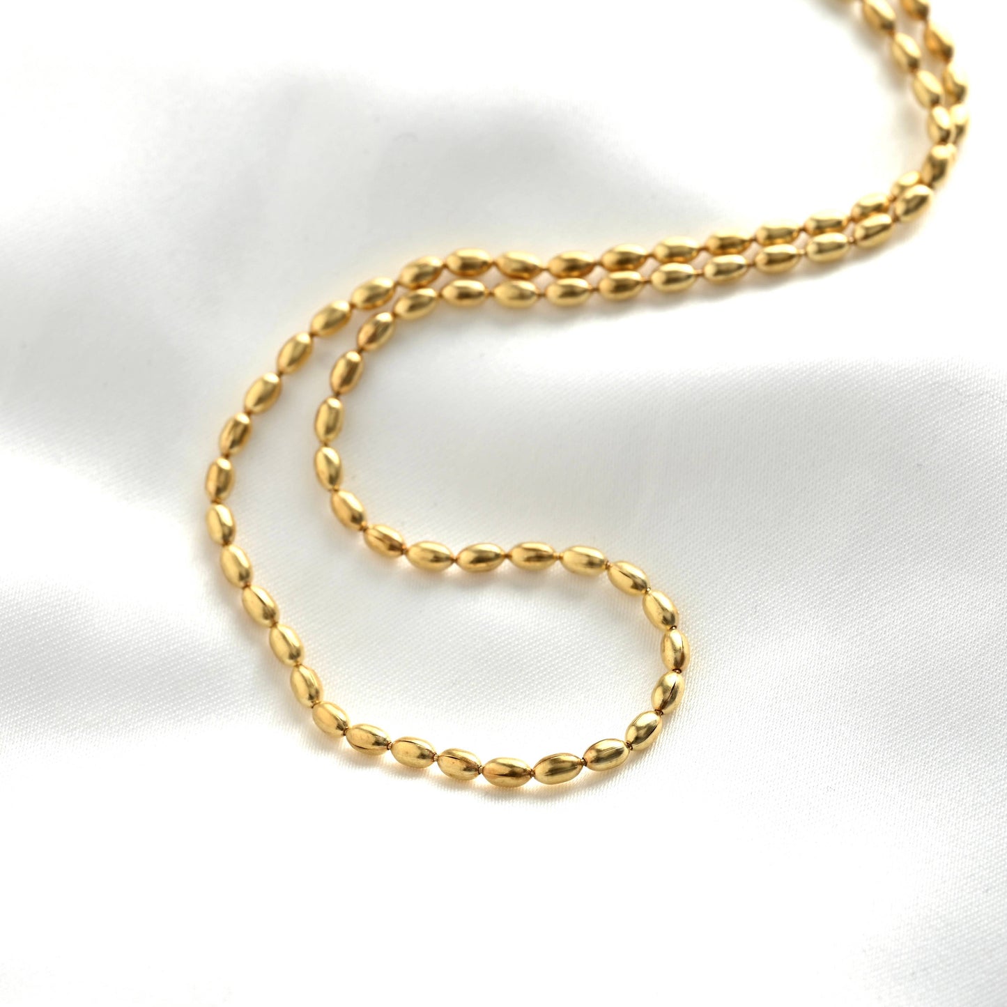 Oval Beaded Chain Necklace