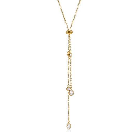 Bezel Drop Necklace
