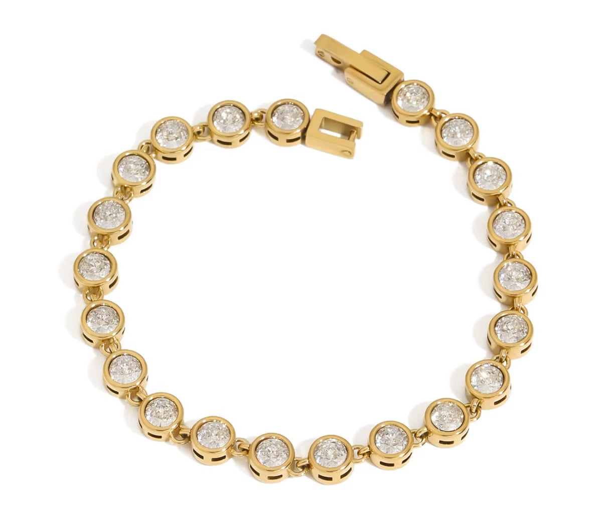 Circle Bezel Tennis Bracelet