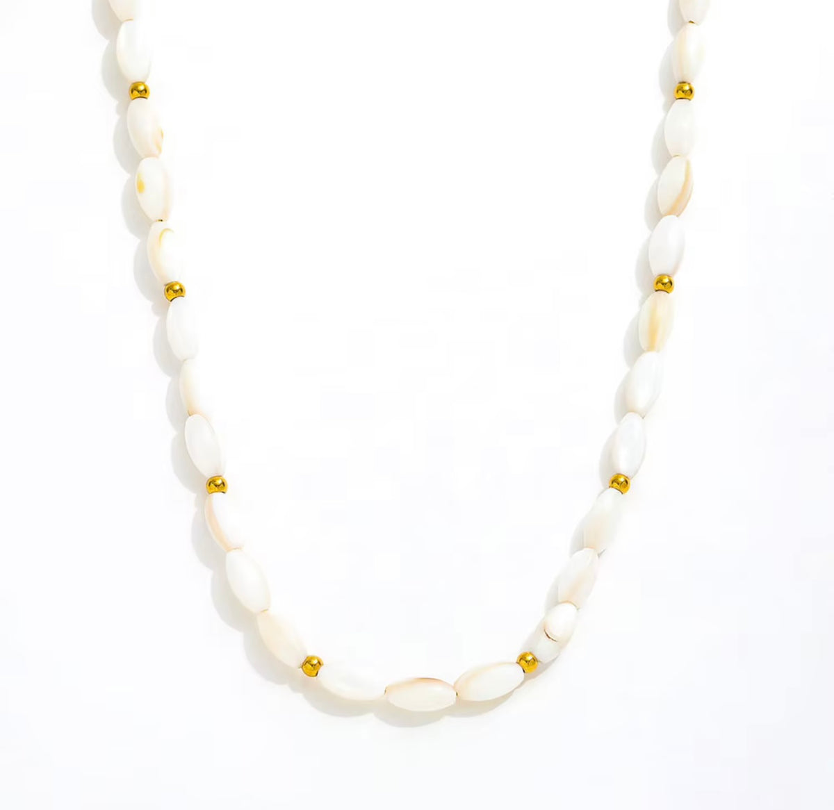 White Shell Beaded Necklace