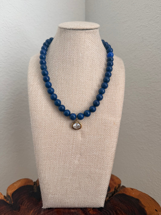 Navy Pendant Necklace