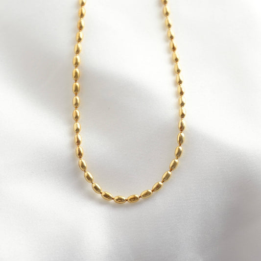 Oval Beaded Chain Necklace