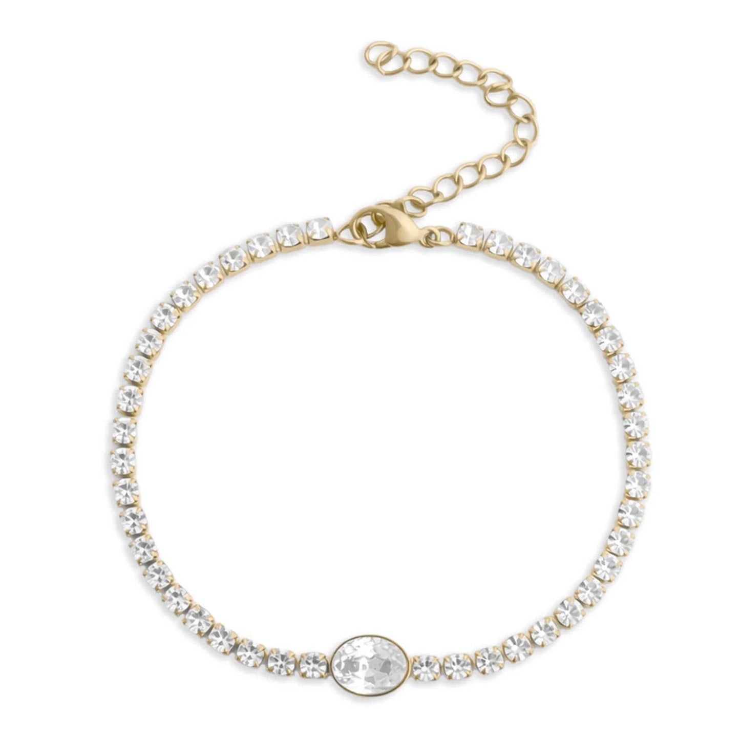 Oval Tennis Chain Bracelet
