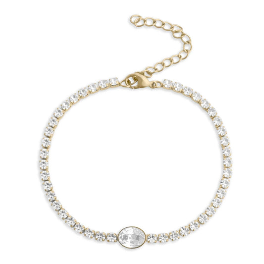 Oval Tennis Chain Bracelet
