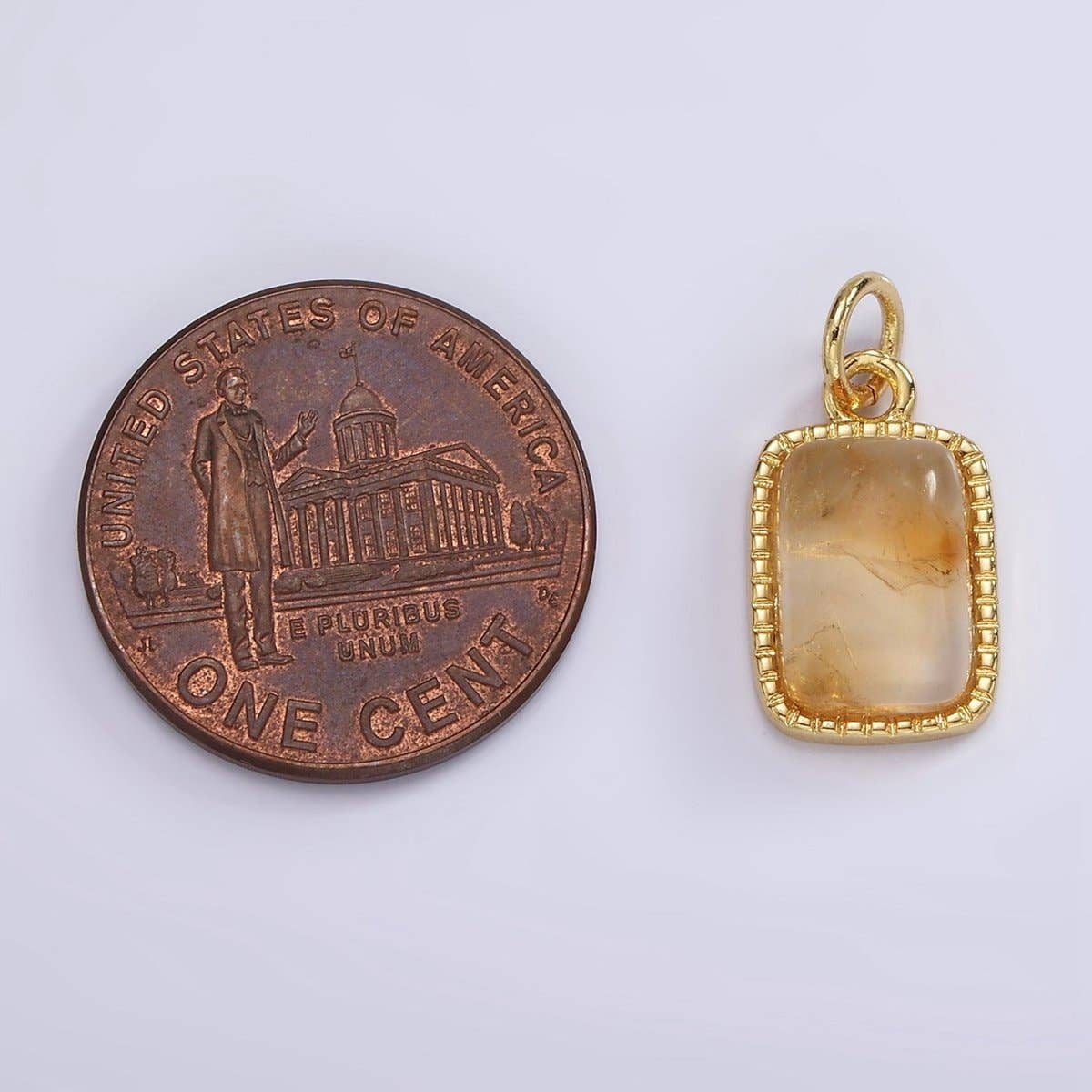 14K Gold Filled Citrine Charm